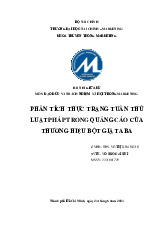 Phân Tích Tiểu Luận Giữa Kỳ Môn Đạo Đức & Trách Nhiệm XH Trong Marketing Môn Đạo đức và trách nhiệm xã hội trong kinh doanh | Trường Đại học Tài chính - Marketing