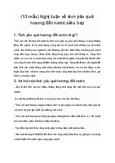 Nghị luận về tình yêu quê hương đất nước siêu hay | Ngữ văn 6