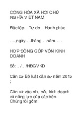Bài Tập Dân Sự 2: Hợp Đồng Góp Vốn Kinh Doanh Thực Hành môn Luật kinh tế | Trường đại học Mở Hà Nội