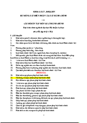 Câu hỏi ôn tập hệ chuẩn - Luật Hành Chính | Trường Đại học Luật, Đại học Quốc gia Hà Nội