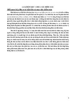 Cơ sở dẫn liệu và mục tiêu kiểm toán