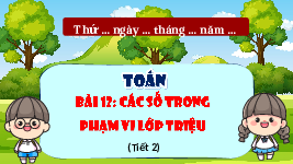 Giáo án điện tử Toán 4 Bài 12 Cánh diều: Các số trong phạm vi lớp triệu ( tiết 2)