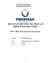 Phần mềm quản lý bán hàng siêu thị | Báo cáo bài tập lớn kết thúc học phần Lập trình hướng đối tượng