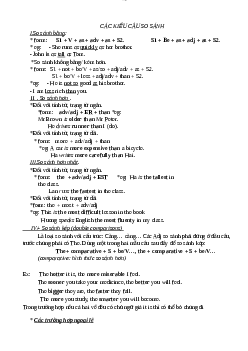 Tài liệu ôn tập các kiểu câu so sánh học phần Tiếng anh