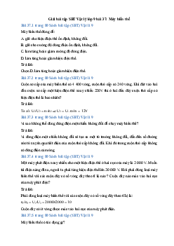 Giải SBT Vật lý 9 bài 37: Máy biến thế