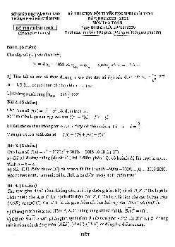 Đề chọn đội tuyển HSG Toán THPT năm 2020 – 2021 sở GD&ĐT TP HCM
