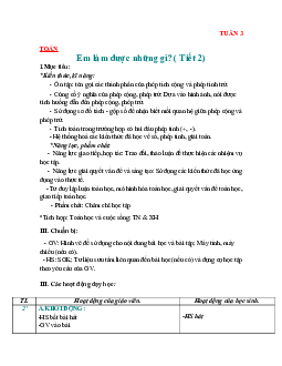 Giáo án Toán 2 sách Chân trời sáng tạo (Cả năm) | Tuần 3