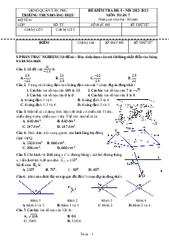 Đề kiểm tra HKI Toán 7 năm 2022 – 2023 trường THCS Hoàng Diệu – TP HCM