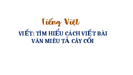 Giáo án điện tử  Tiếng Việt 4 KNTT -  Kết Nối Tri Thức:  Viết: Tìm hiểu cách viết bài văn miêu tả cây cối.