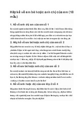 Hãy kể về em bé hoặc anh chị của em (18 mẫu) | Tập làm văn lớp 2