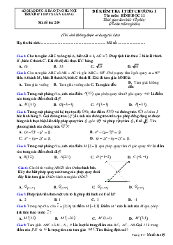 Đề kiểm tra 1 tiết chương 1 Hình học 11 trường THPT Xuân Giang – Hà Nội