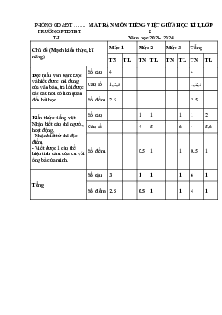 Đề thi giữa học kì 1 môn Tiếng Việt 2 năm 2023 - 2024 sách Kết nối tri thức với cuộc sống | đề 3