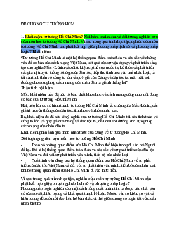 Đề cương tư tưởng HCM | Đại học Sư Phạm Hà Nội