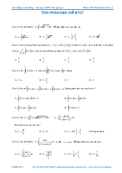Tích phân hạn chế máy tính cầm tay – Đặng Việt Đông Toán 12