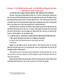 Chương 4: 1- Các đặc điểm của đọc quyền và các đặc điểm của độc quyền nhà nước 2- Phân biệt các tổ chức của độc quyền