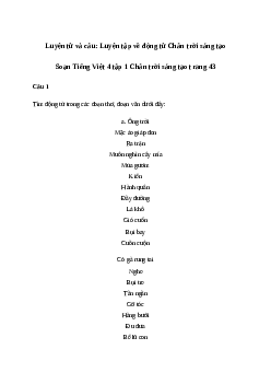 Soạn bài Luyện từ và câu: Luyện tập về động từ - Tiếng Việt 4 Chân trời sáng tạo