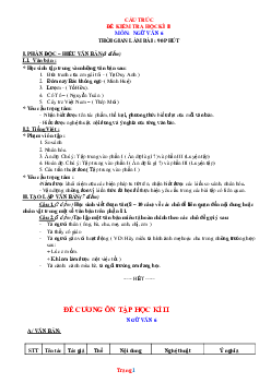 Đề cương ôn tập Ngữ Văn 6 HK2 tham khảo