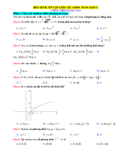 Đề cương ôn tập giữa học kỳ 2 Toán 11 Chân trời sáng tạo (giải chi tiết)