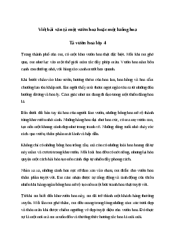 Viết bài văn tả một vườn hoa hoặc một luống hoa (4 mẫu) | Văn mẫu Tiếng việt 4| Cánh diều