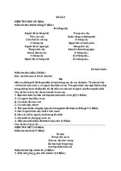 Đề thi học kì 1 lớp 1 năm 2023 - 2024 môn Tiếng Việt sách Cánh Diều - Đề 2