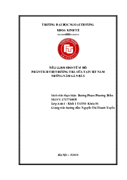 Tiểu luận: Phân tích thị trường trà sữa việt nam | Đại học Ngoại Thương