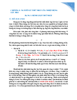 Lý thuyết môn Vật lý đại cương nội dung chương 8 về "Nguyên lý thứ nhất của nhiệt động lực học"