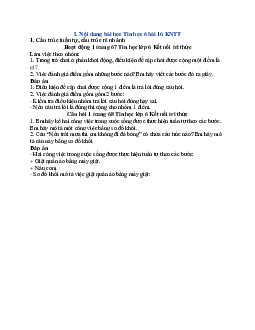 Giải SGK Tin học 6 Bài 16 Các cấu trúc điều khiển | Kết nối tri thức