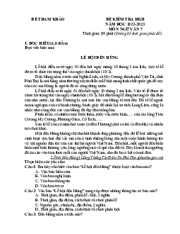 Đề thi học kì 2 Ngữ Văn 7 - Đề 7 | Chân trời sáng tạo năm 2024