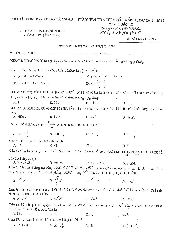 Đề thi học kỳ 1 Toán 12 năm học 2018 – 2019 sở GD&ĐT Tây Ninh