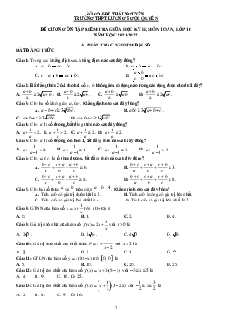 Đề cương giữa kỳ 2 Toán 10 năm 2021 – 2022 trường Lương Ngọc Quyến – Thái Nguyên