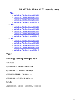 Vở bài tập Toán lớp 4 trang 89 Bài 26: Luyện tập chung Kết nối tri thức