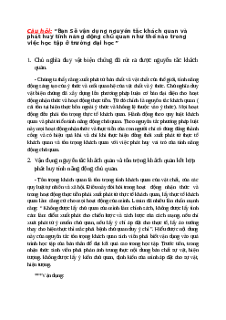 Vận dụng nguyên tắc tôn trọng khách quan, phát huy tính năng động chủ quan ở trường học?