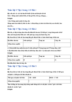 Giải SGK môn Toán 3 - Bài 75: Thực hành và trải nghiệm thu thập, phân loại, ghi chép số liệu, đọc bảng số liệu| Kết nối tri thức