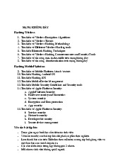 Đề cương ôn tập chương Mạng không dây - Nguyên lý điều hành - Học Viện Kỹ Thuật Mật Mã