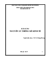 Bài giảng môn Nguyên lý thống kê kinh tế | Học viện Công Nghệ Bưu Chính Viễn Thông