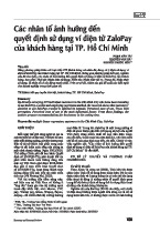 Các yếu tố ảnh hưởng đến quyết định sử dụng ví điện tử ZaloPay của khách hàng tại TP. Hồ Chí Minh
