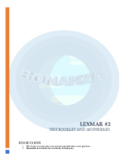 (Bonanza) Lexman Test Answer key