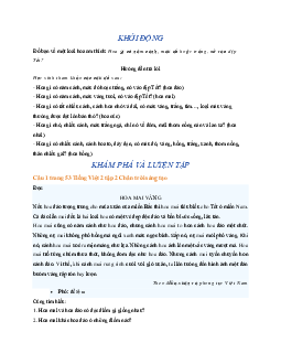 Giải SGK môn Tiếng việt 2 -  Bài 4: Hoa mai vàng| Chân trời sáng tạo