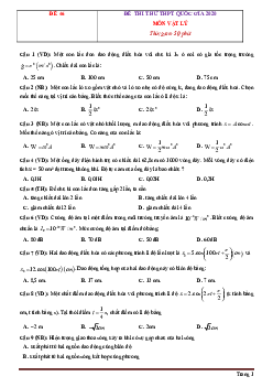 TOP 10 đề ôn thi thpt QG môn lý 2020 (có đáp án)
