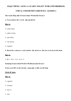Sách bài tập tiếng Anh lớp 6 Unit 6 Lesson 1 - Smart World