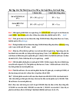 Bài Tập Giá Trị Thời Gian Của Tiền, Lãi Suất Đơn, Lãi Suất Kép