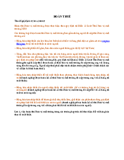 Lý thuyết về hoàn thuế và kê khai