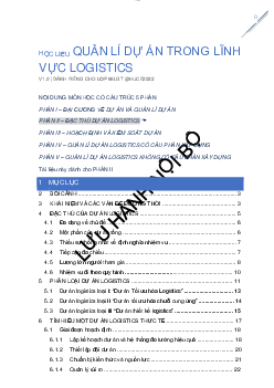 Nội dung lý thuyết môn Quản lý dự án trong lĩnh vực Logistics | Đại học Xây dựng Hà Nội