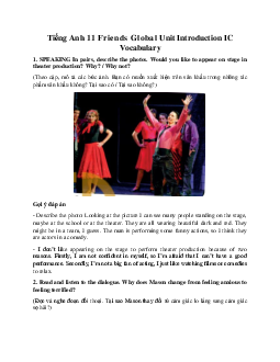 Giải Tiếng Anh 11 Unit Introduction IC Vocabulary | Friends Global