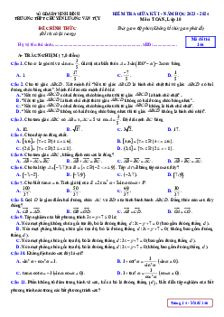 Đề giữa kỳ 1 Toán 10 năm 2023 – 2024 trường chuyên Lương Văn Tụy – Ninh Bình