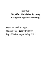 Tiểu luận môn Đại cương văn hóa - Trường Đại học lao động -  xã hội.