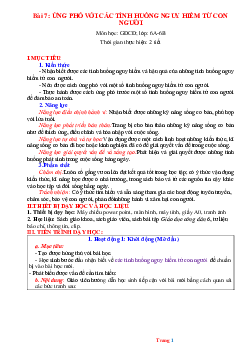 Giáo án GDCD 6 Bài 7: Ứng phó với các tình huống nguy hiểm từ con người | Cánh diều