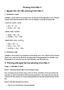 Phương trình điện li Hóa học lớp 11 sách Kết Nối Tri Thức