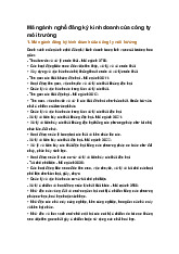 Mã ngành nghề đăng ký kinh doanh của công ty môi trường