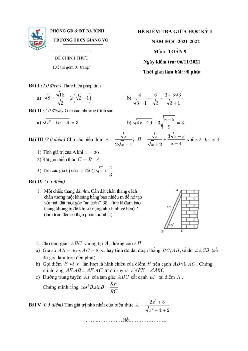 Đề kiểm tra giữa học kỳ 1 Toán 9 năm 2021 – 2022 trường THCS Giảng Võ – Hà Nội